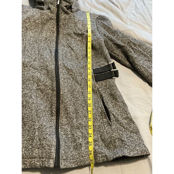 d.e.t.a.i.l.s INTL WOMEN'S GRAY HOODED FLEECE HERRINGBONE JACKET M RN# 15101 - Picture 9 of 11